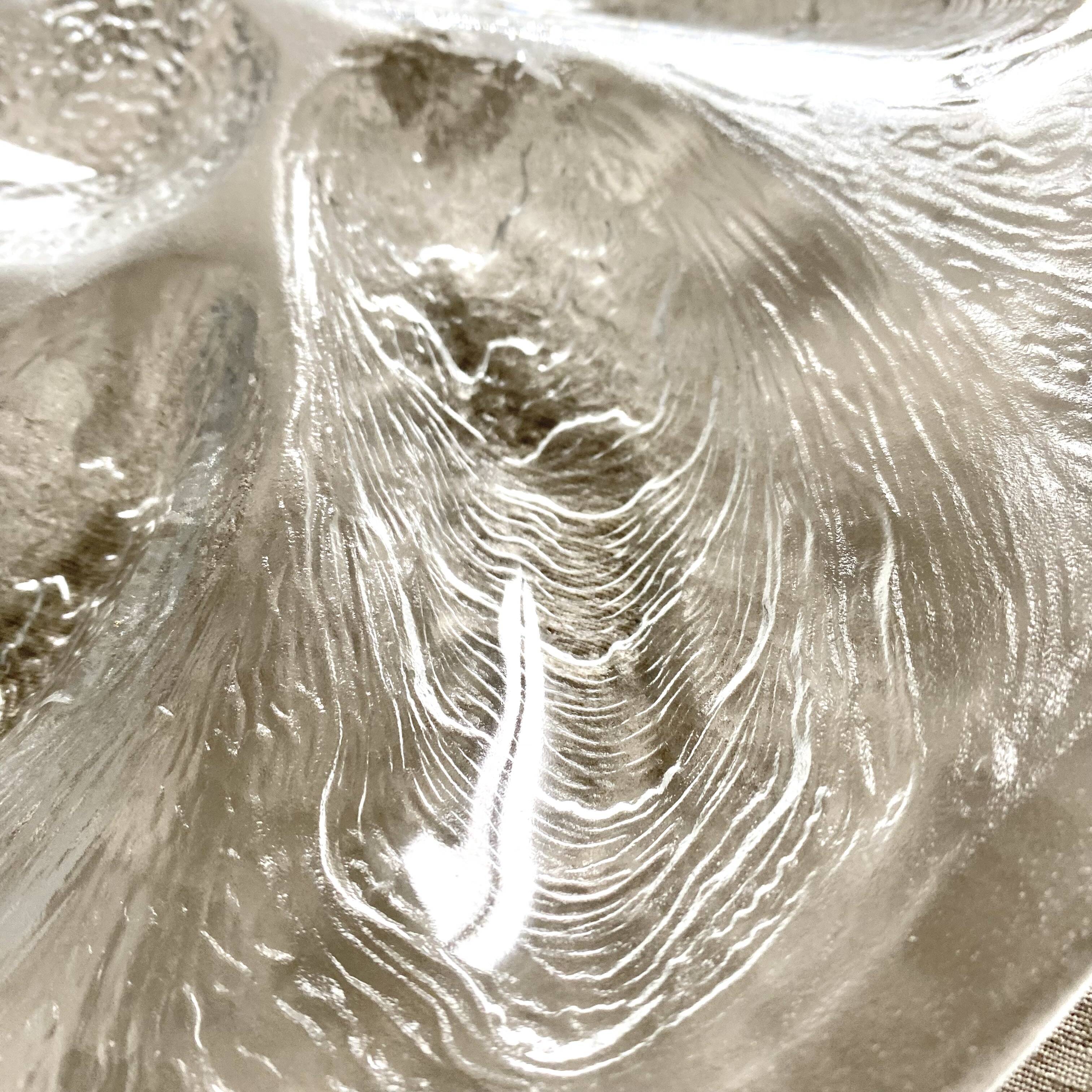 80s glass oyster plates
