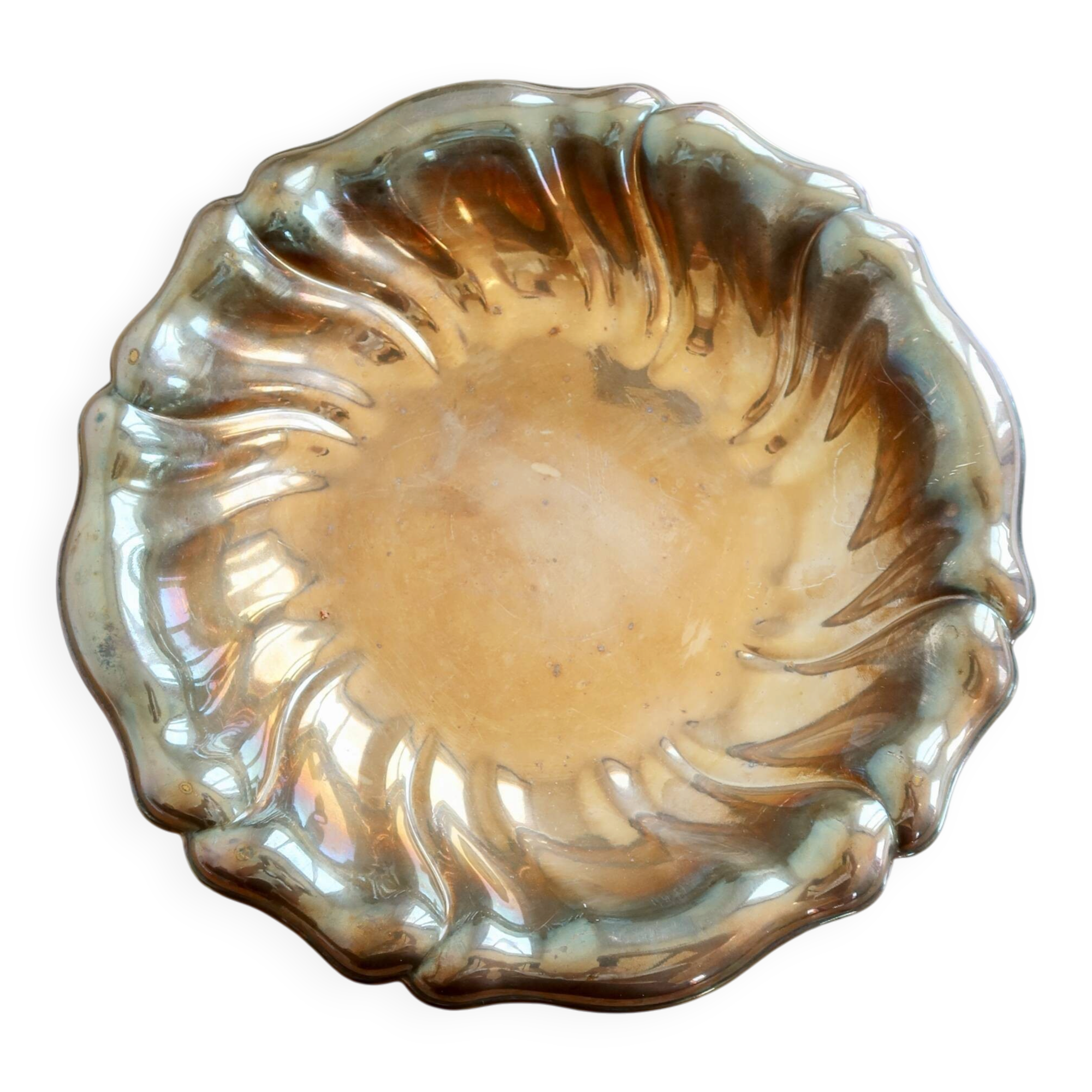 Vintage silver-plated bowl – Scalloped edges