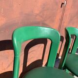 6 Bruno Rey Kush & co Green Stackable Chairs Circa 1970