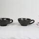 Set of 2 sandstone cups, artisanal pottery, vintage, 1980