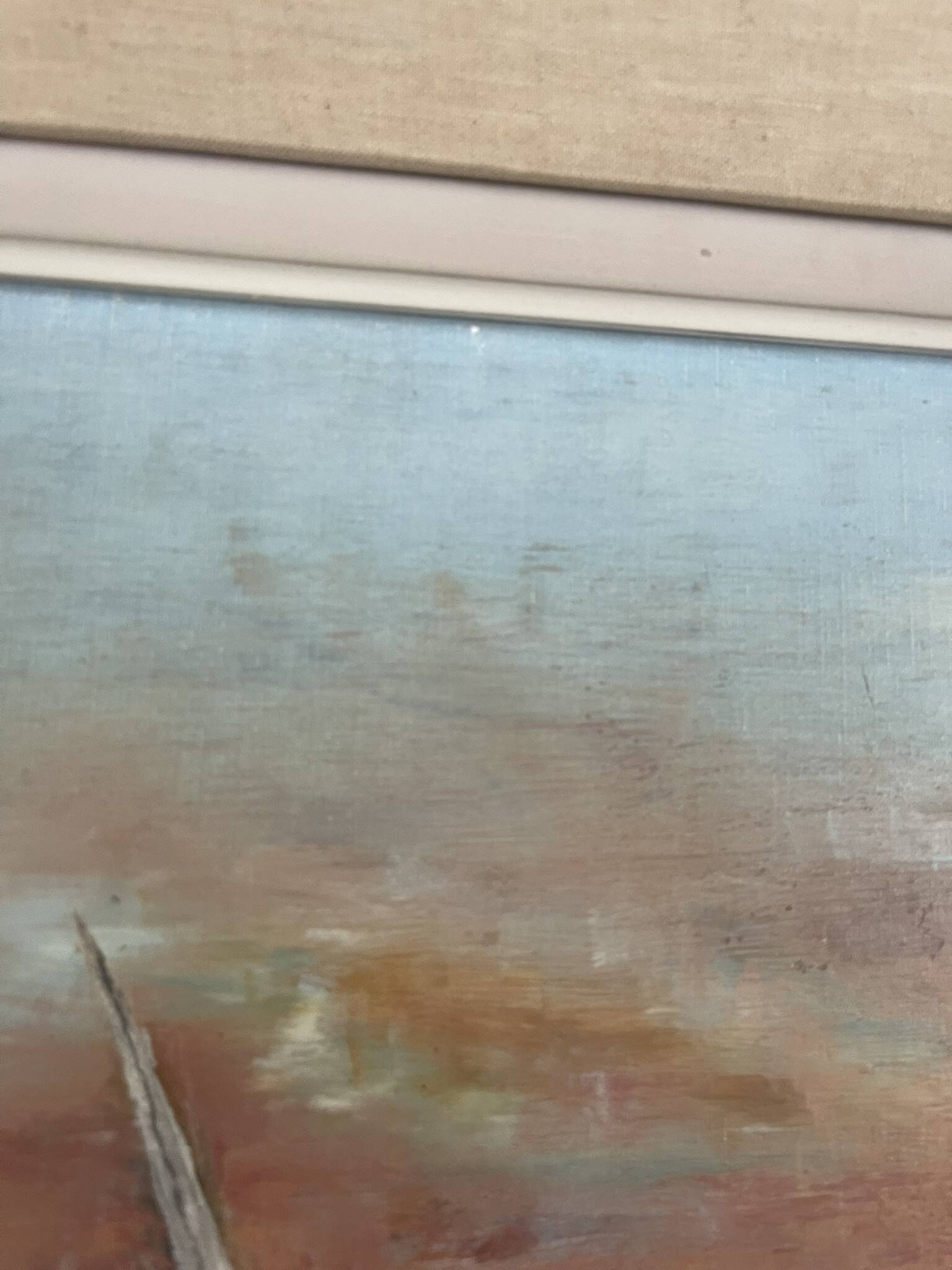 Oil Painting Canvas Sunset Boat Sea Sailboat Frame 62x