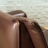 Afra and Tobia Scarpa for B&B Italia Chocolate Brown Leather Two Seat Sofas