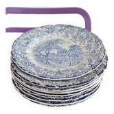 Service of 9 plates in English earthenware