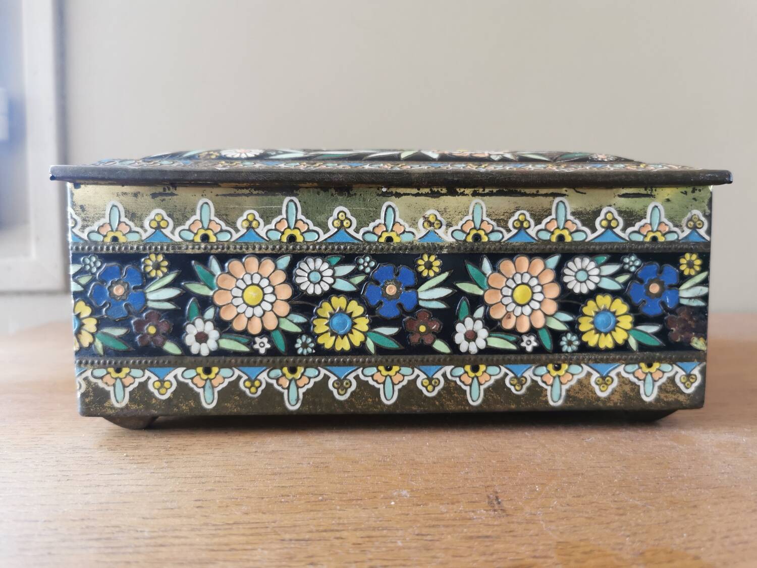 Vintage painted metal box