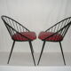 Pair of barrel style chairs from the 50s