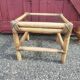 Small coffee or bedside table in rattan and vintage smoked glass