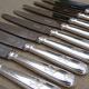 12 knives silver metal blade stainless steel model Vendome, Christofle