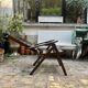EMU dark wood garden furniture set - 2 folding armchairs and 1 table