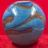 Ball sphere blue art glassware marble style murano de gino vase