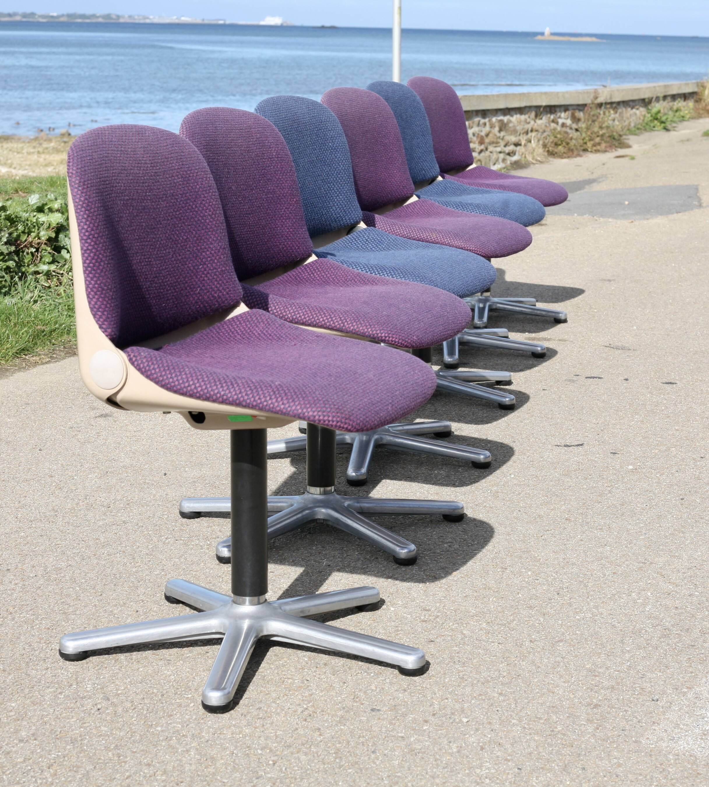 6 Wilkhahn "space age" chairs, circa 1970.