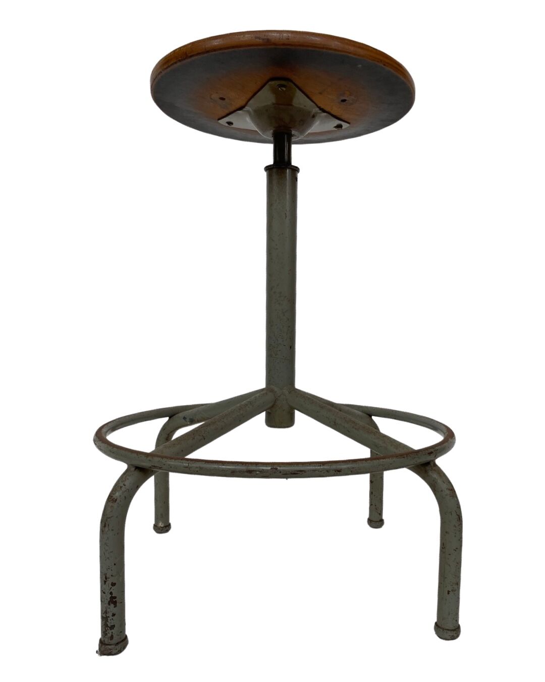 Vintage industrial workshop stool work stool adjustable in height 60's design