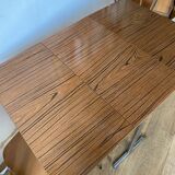 Formica folding table and two petal chairs from the 70s