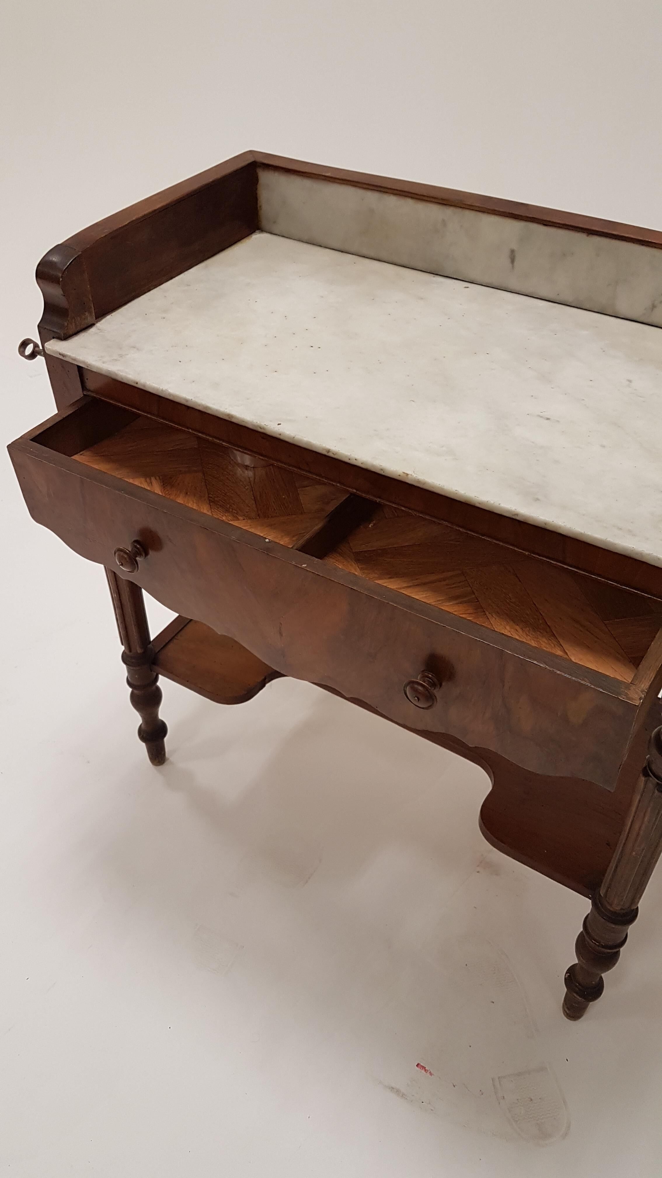 Small dressing table / end table marble