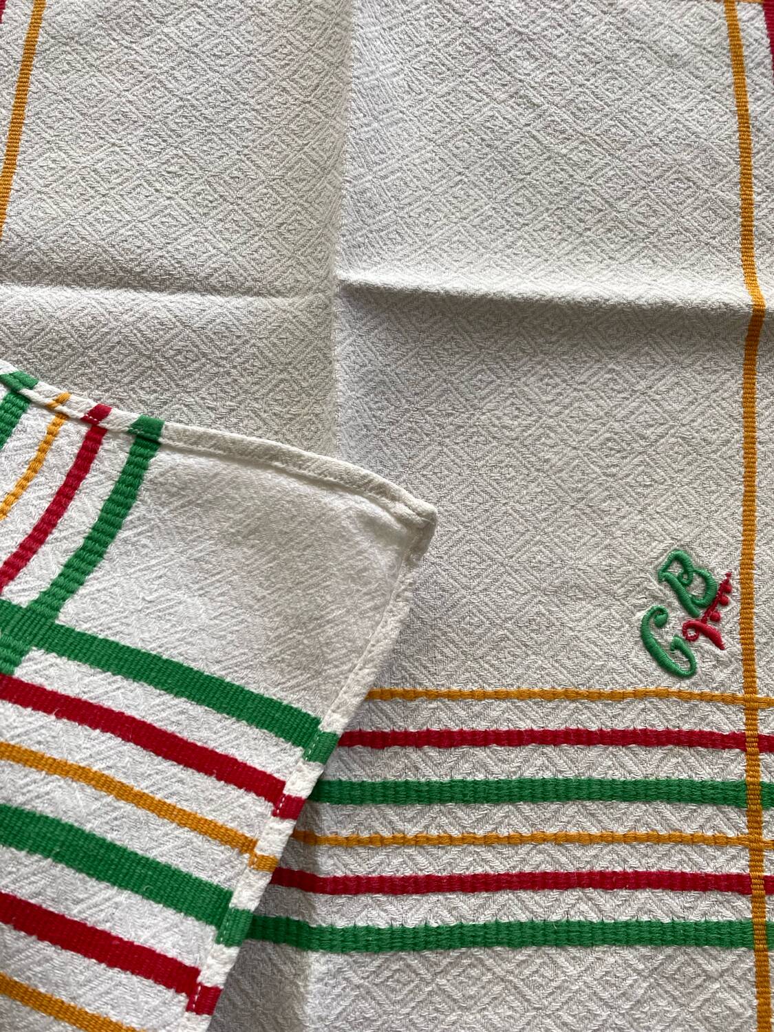 Vintage monogrammed Basque napkins