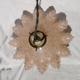 Suspension glass of clichy pink art deco