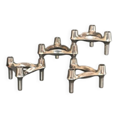 4 modular Nagel candlesticks. Vintage 70s