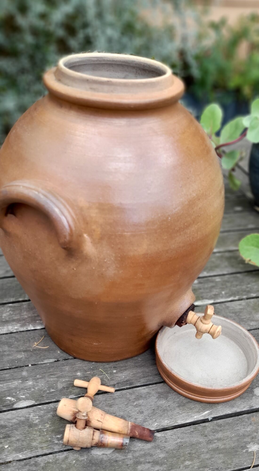Vinaigrier in sandstone, pottery of the Mottes (La Puisaye), handmade - 7 liters