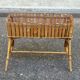 Vintage plant stand in rattan and bamboo, Bohemian 1970s.