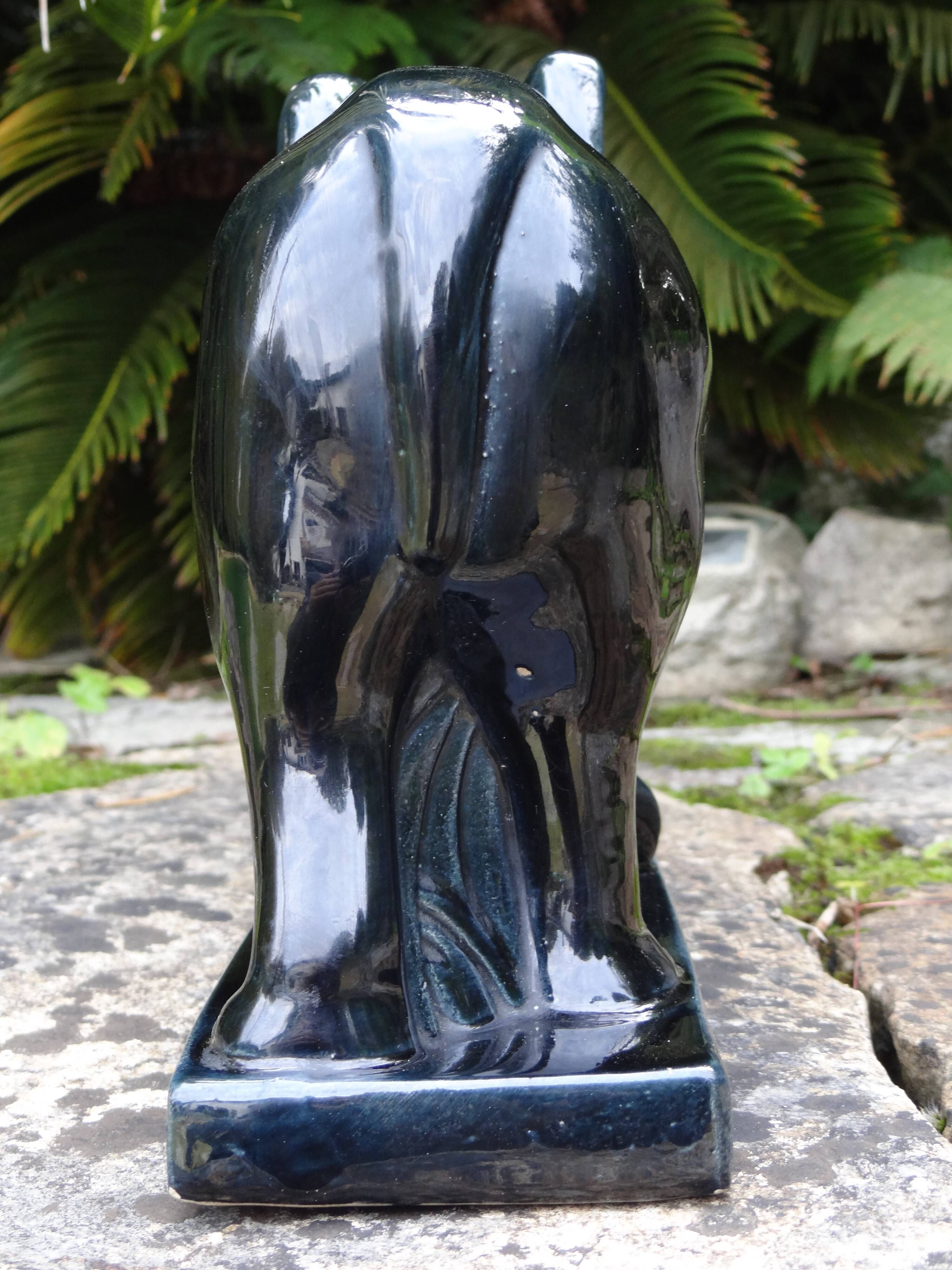 Beautiful Art Deco Lemanceau Elephant Statue, St. Clement Faience Elephant