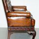 Chesterfield leather canapé in Georgian style with lion paw carved feet.