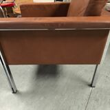 Leather armchair, 1970s, manufacturer Sitag, cognac brown leather.