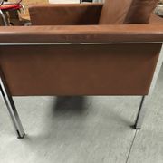 Leather armchair, 1970s, manufacturer Sitag, cognac brown leather.