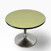 Vintage mint green round coffee table/side table with chrome legs.
