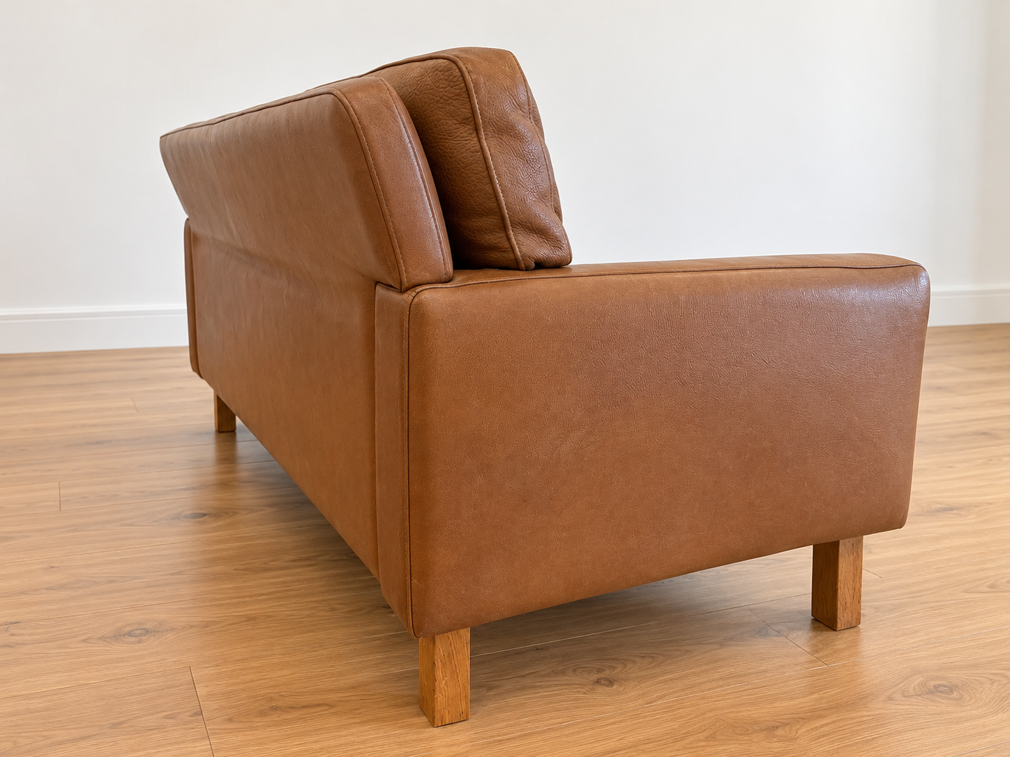 Mid-century Scandinavian Peem Oy, 2-seater cognac leather sofa 1960s