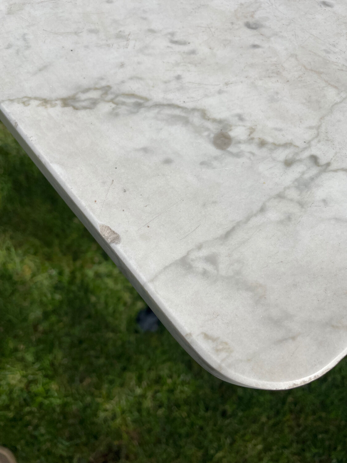 Vintage bistro table 1930 marble top for 4 people
