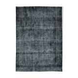 Handwoven oriental overdyed 270 cm x 384 cm black wool carpet