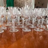 St Louis style crystal glasses, 71 glasses