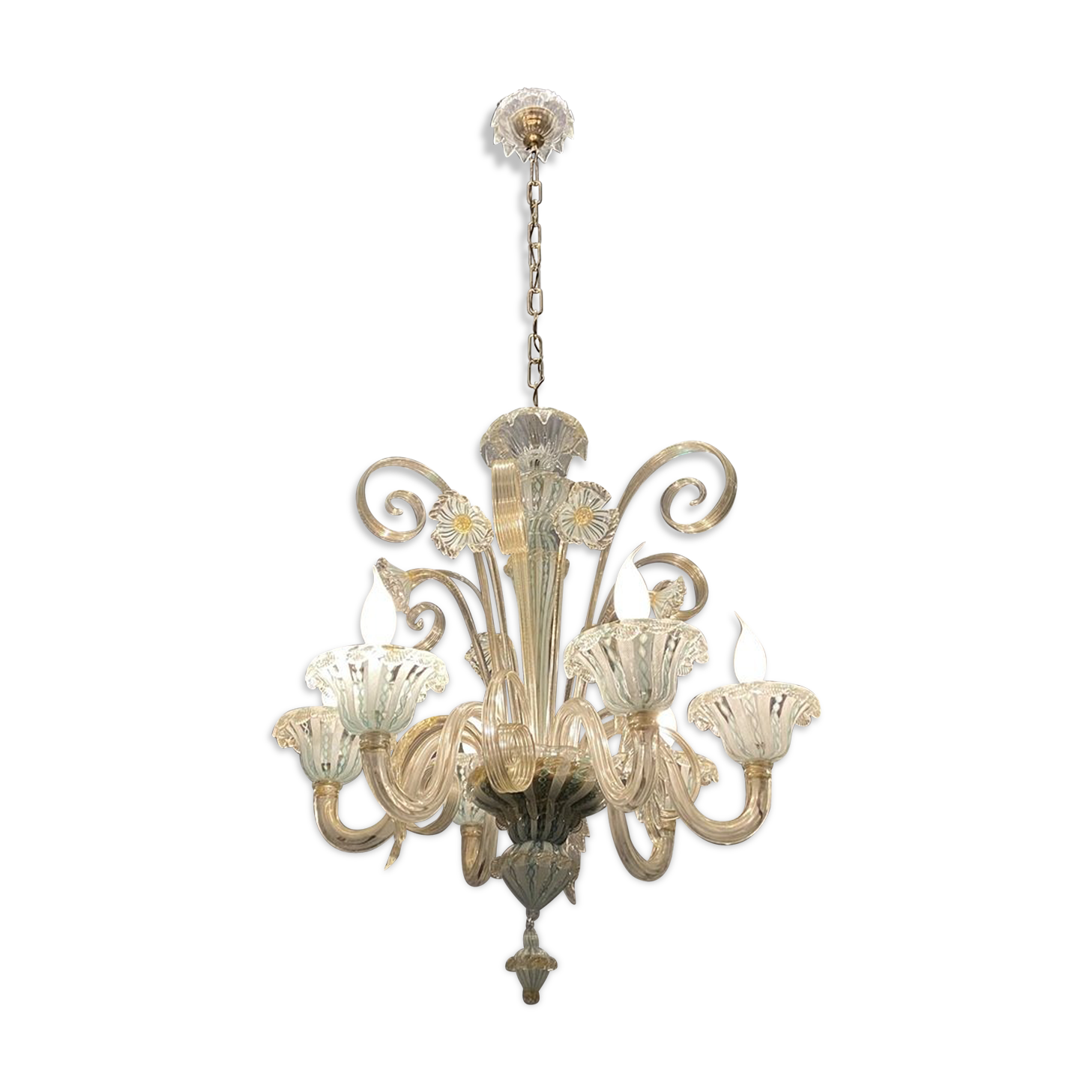 Venetian Murano Art Glass Chandelier from Venini