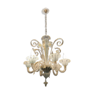 Venetian Murano Art Glass Chandelier from Venini