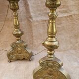 Pair of brass lamps xixème