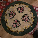 Round vintage wool rug 145cm