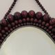 Miroir vintage bohème en perles de bois