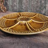 Art Deco French majolica oyster plate from Sarreguemines