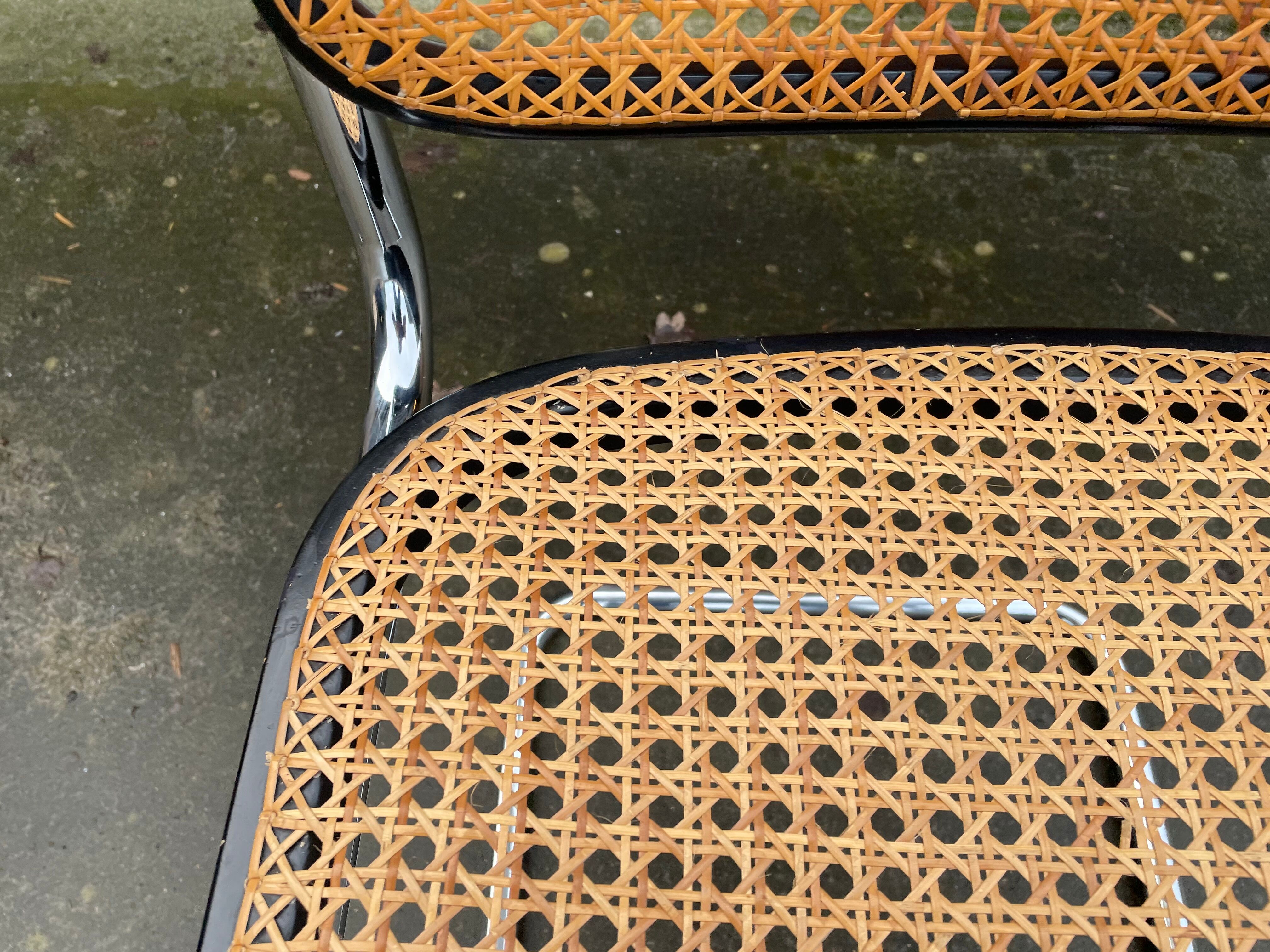 Cesca design chair b32 model in black and chrome