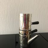 Antique individual coffee maker in silver metal