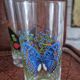 Set of 10 butterfly glasses from the Reims glassworks, vintage.