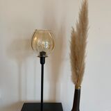 Table lamp with a round ridged lampshade vintage