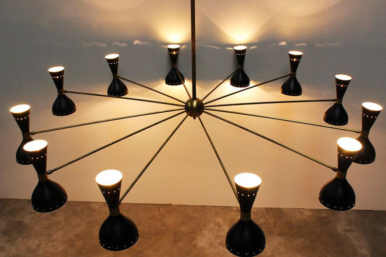Very large chandelier Italian 24 lights Italian style years 50
