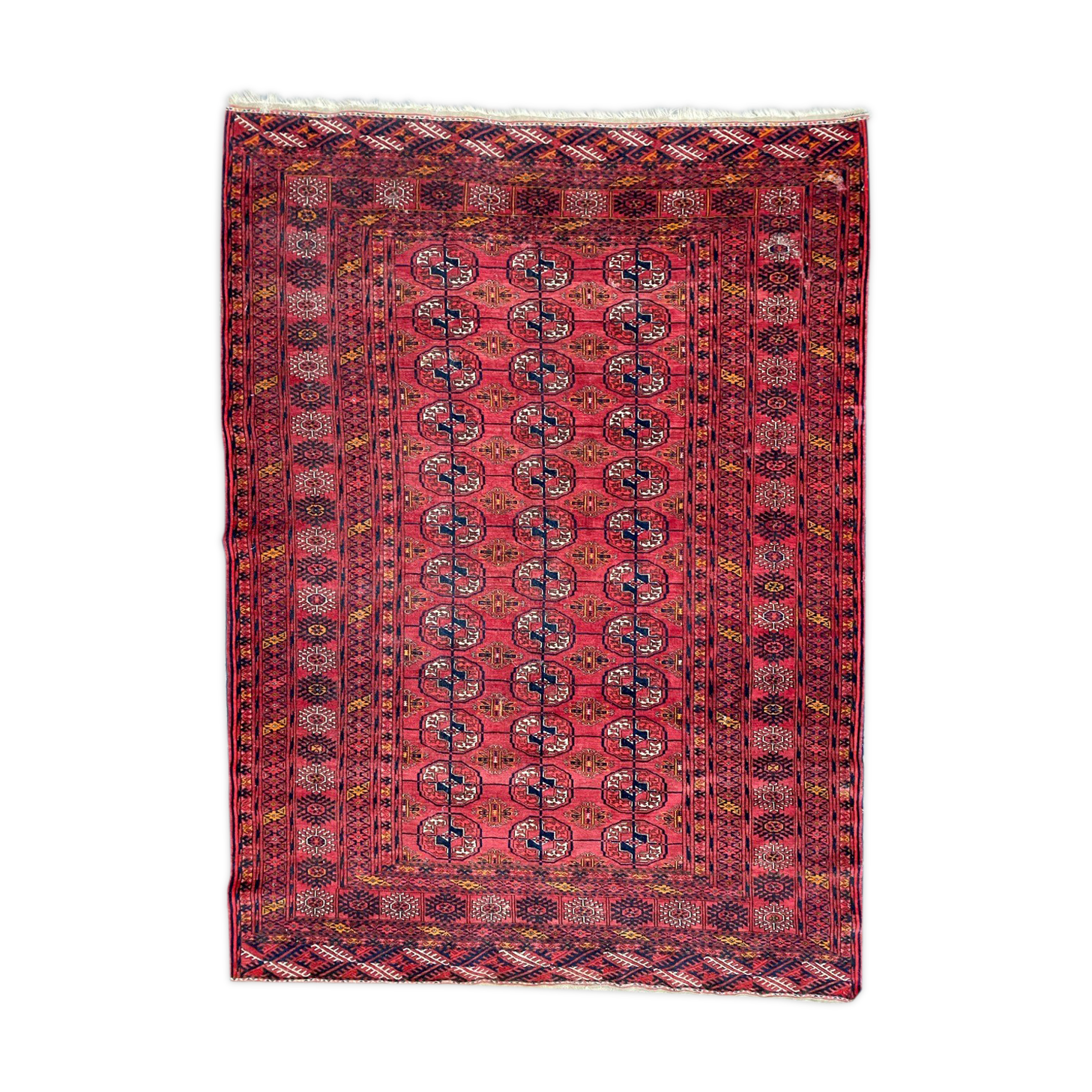 Old Turkmen bukhara handmade handmade wool rug 120x164 cm