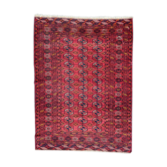Tapis ancien Turkmen boukhara fin fait main en laine 120x164 cm
