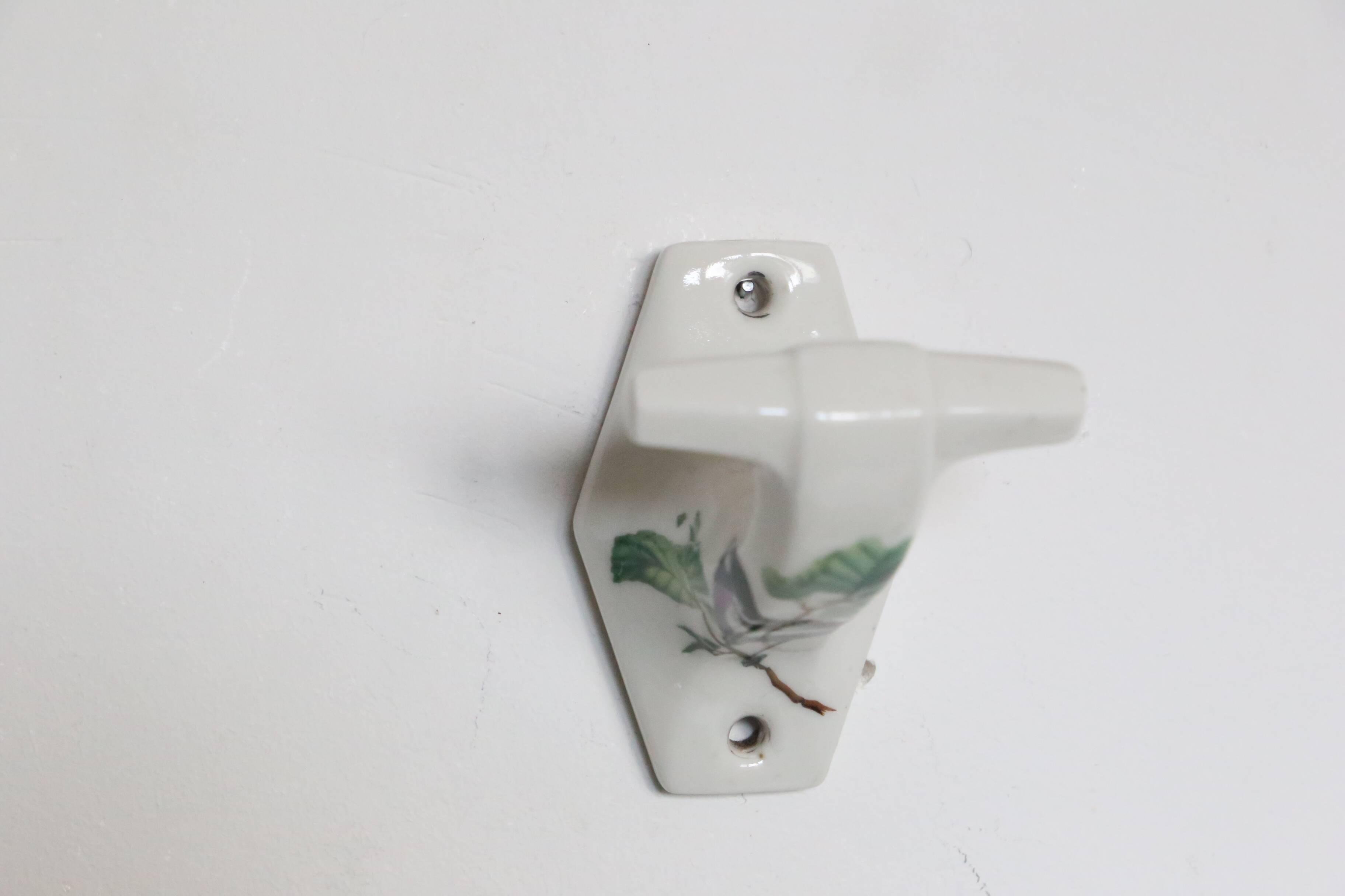 Pair of Paris porcelain coat hooks