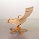 Noboru Nakamura Design Chocolate Brown Padded Leatherette Swivel Chairs 70s