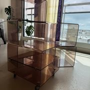 Set of 6 vintage smoked plexiglass modules – 70s/80s – Roche Bobois style