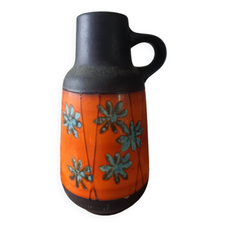 Large vintage German enameled ceramic pitcher