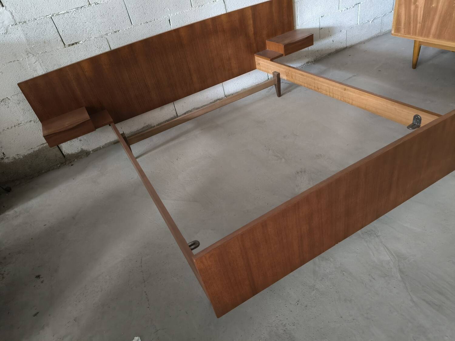 Vintage Scandinavian teak bed
