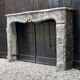 Louis XV fireplace in grey Saint Anne marble, 18th century.